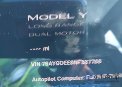 2022 Tesla Model Y Long Range Dual Motor All-Wheel Drive from USA, damaged, VIN 7SAYGDEE8NF387788